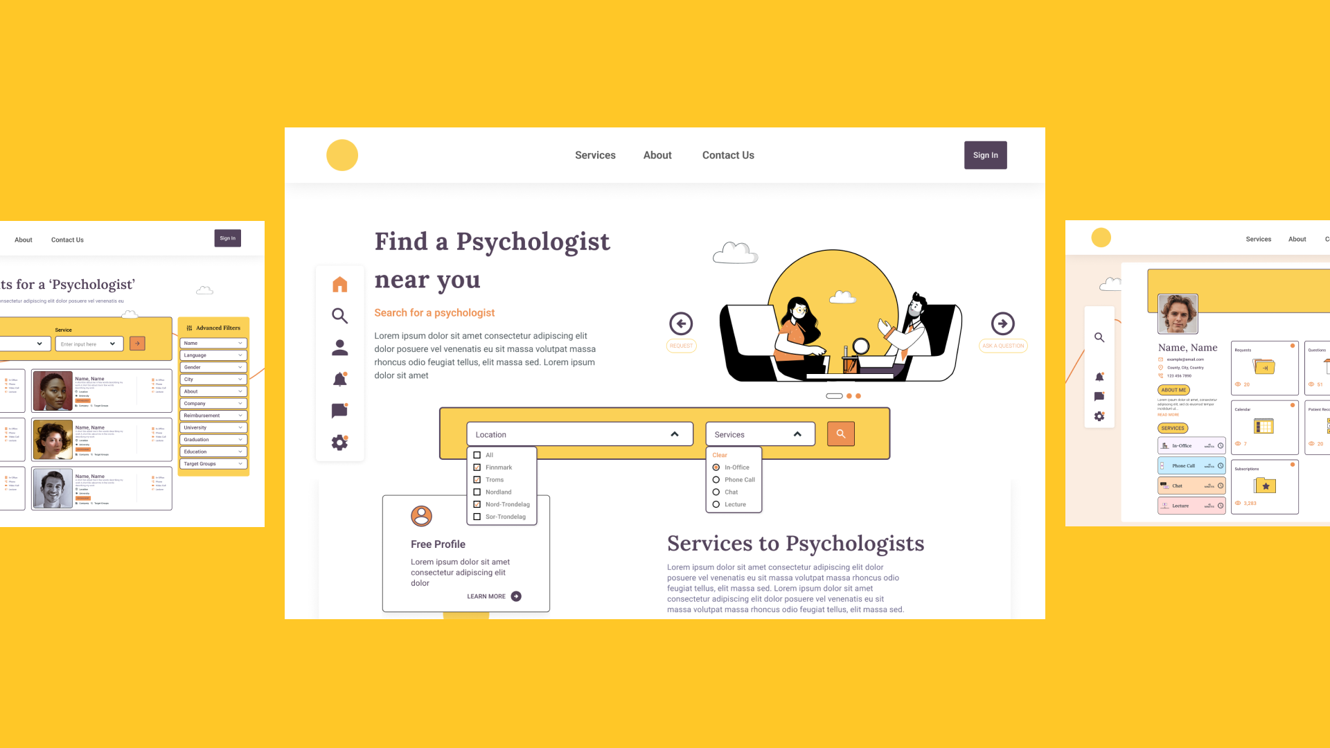 Web UX / Psykologbasen Psychologist directory